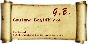Gauland Boglárka névjegykártya